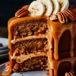 Banana Pecan Caramel Layer Cake