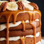 Banana Pecan Caramel Layer Cake