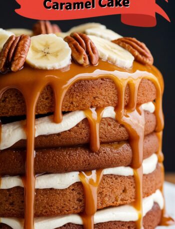 Banana Pecan Caramel Layer Cake