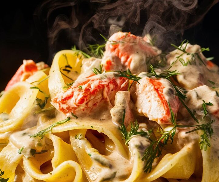 Decadent Crab Fettuccine Alfredo Recipe
