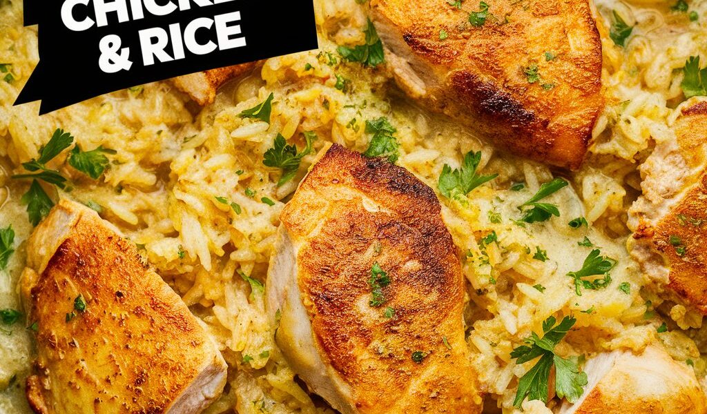 One-Pan Creamy Parmesan Chicken & Rice