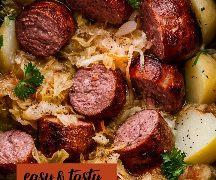 Classic Polish Sausage with Sauerkraut and Potatoes
