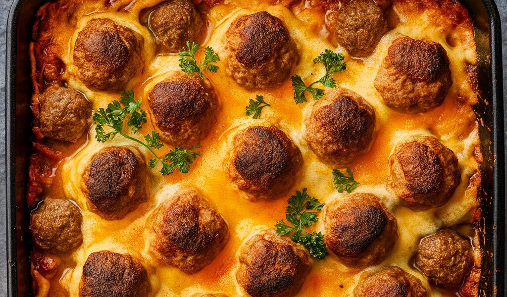 Dump and Bake Meatball Casserole