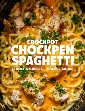 Crockpot Cheesy Chicken Spaghetti