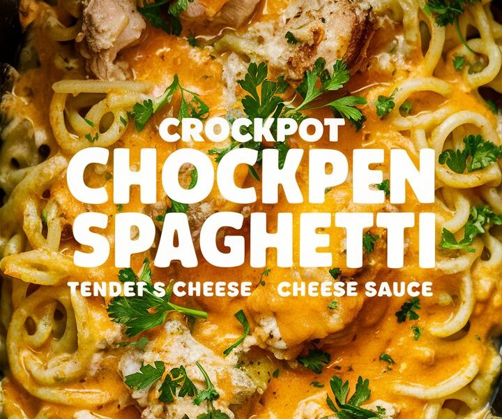 Crockpot Cheesy Chicken Spaghetti